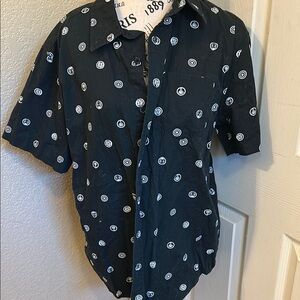 Marvel Black Shirt with White Patterns